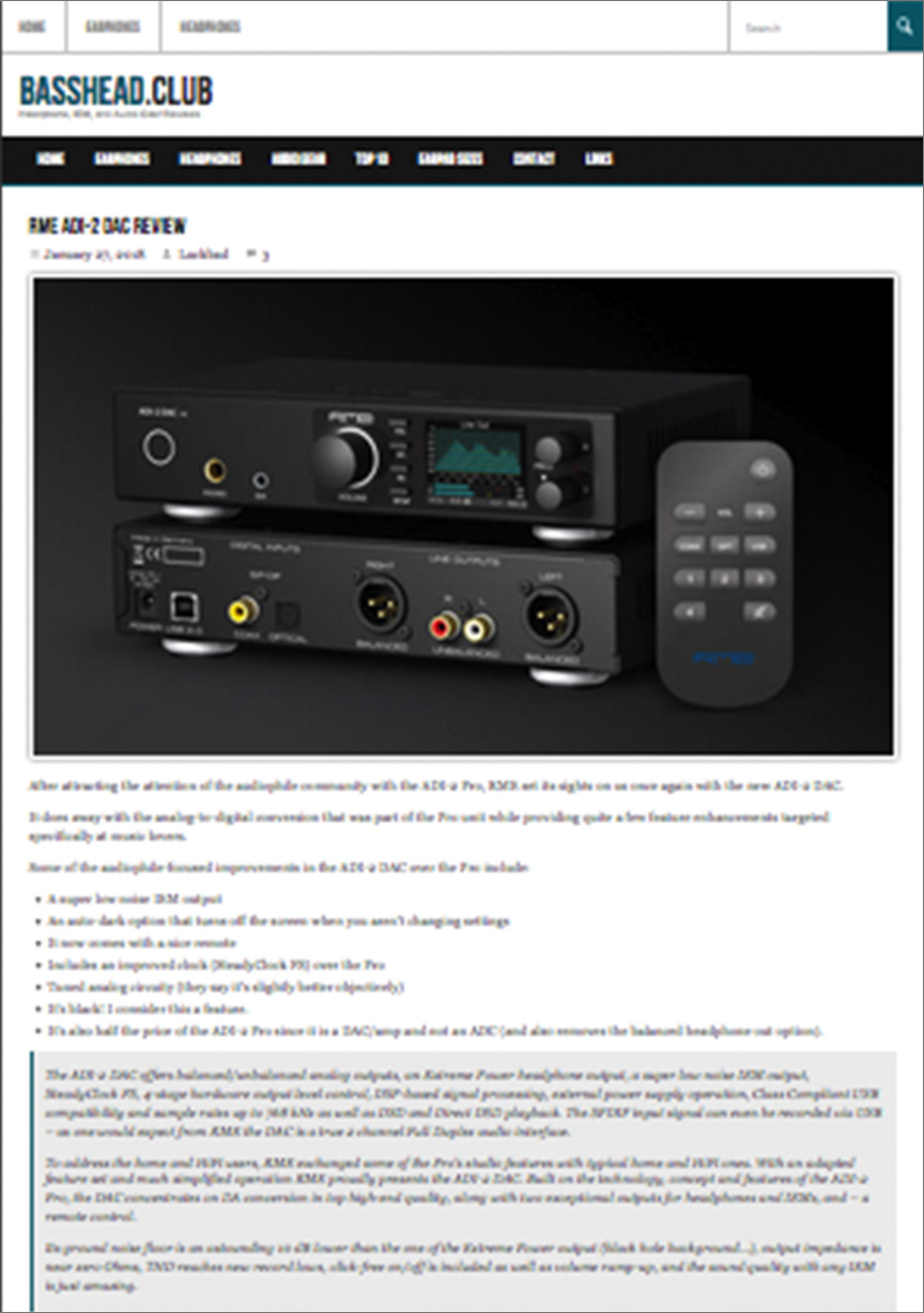 RME ADI-2 DAC review by Basshead.Club